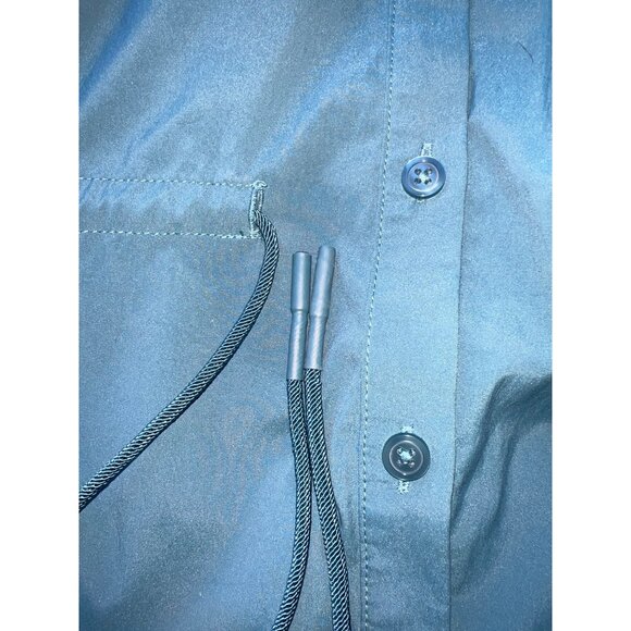 Athleta Levitate Poplin Tank Womens 1X Teal Sleeveless Lightweight Drawstring - Picture 3 of 8